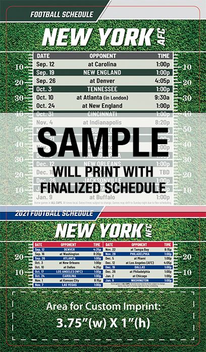 ReaMark Products: New York (AFC/NFC) Full Magnet Football Schedule